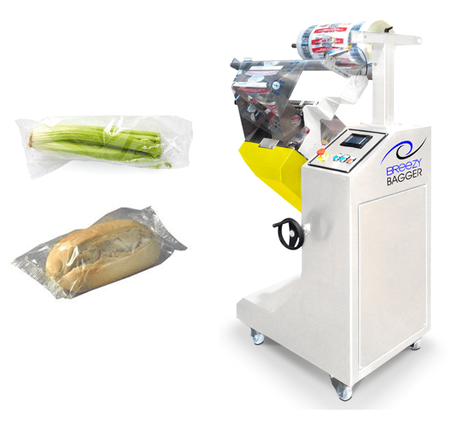 Pivoting bag wrapping machine