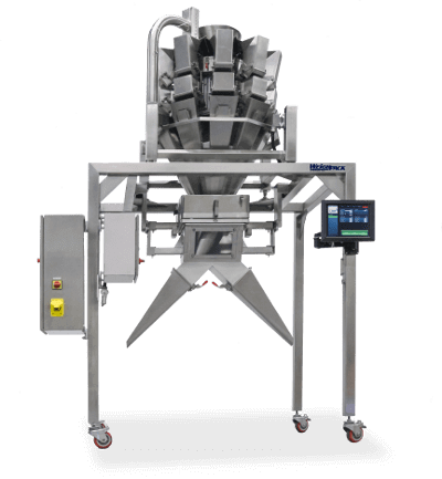 multi head weigher with dual discharge for packaging