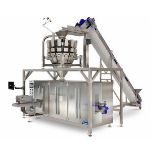 Multi head weighing into pouch filling machine