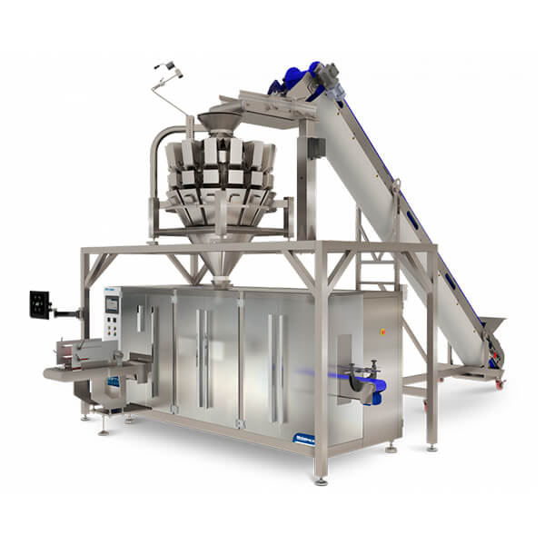 Multi head weighing into pouch filling machine