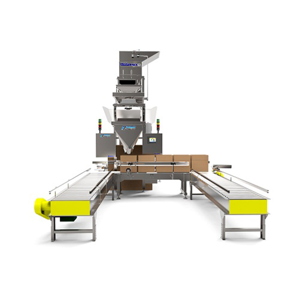 Tote and case weigh filling system packaging machine