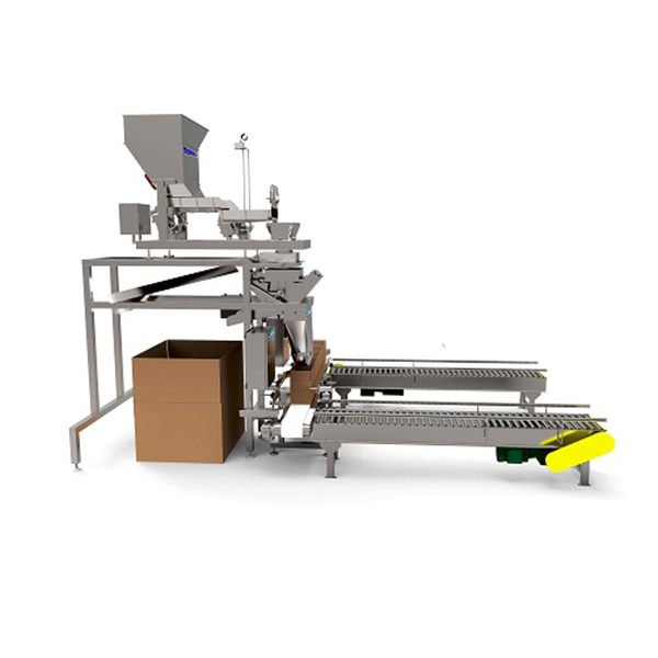 Tote and case weigh filling system packaging machine