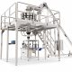 Multihead weigher with SpinDexer rotary indexing conveyor for filling containers and jars