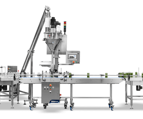 Indexing conveyor for vertical weigh filling into containers