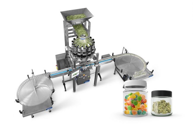 Cannabis jar filling machine