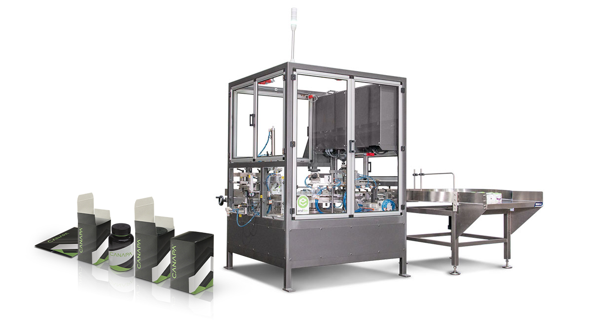 Cartoning cannabis product with automated packaging machinery