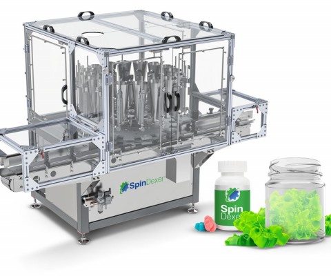 rotary indexer for container filling with gummy products