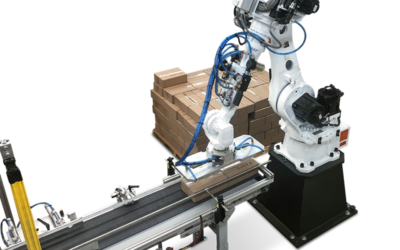 Robotic Palletizing packaging machine side and depallatizing