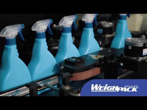 WeighPack Front and back labeler for spray bottles