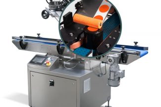 LBLR top cap container labeling machine