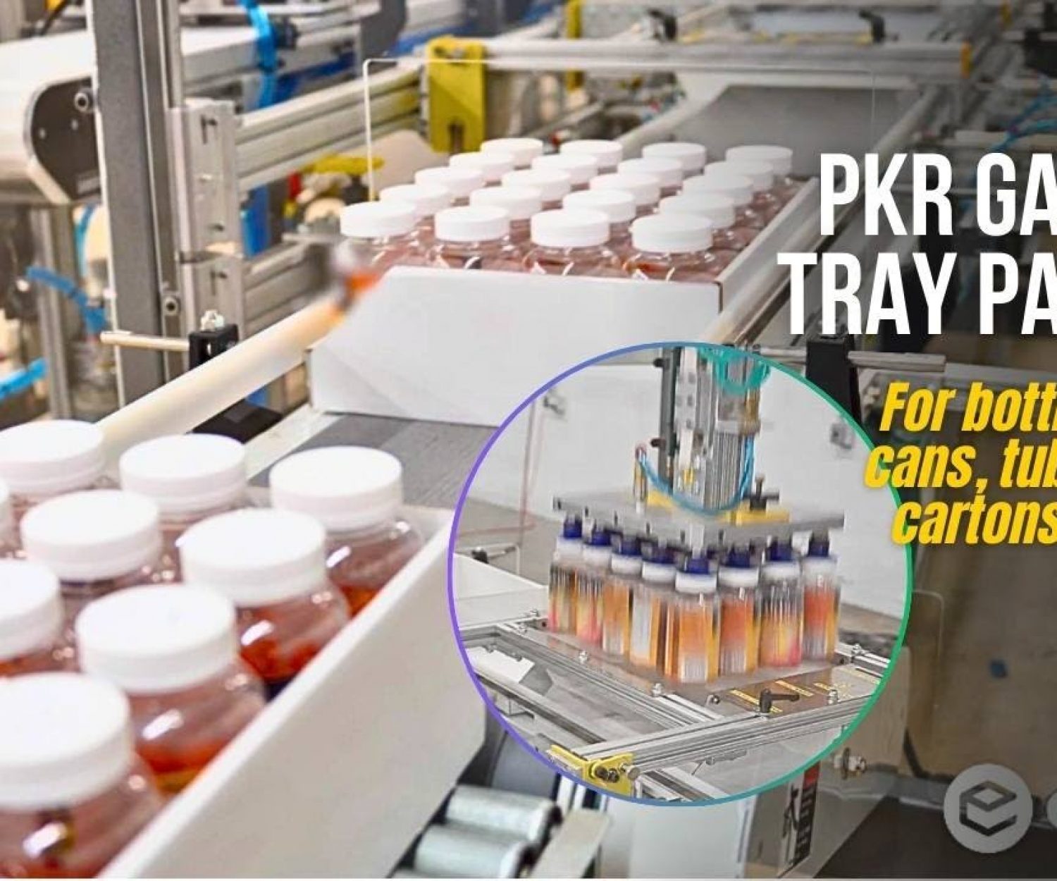 Pick & Place Vitamin Gummy Bottles into Retail Display Trays with PKR Gantry Robotic Packer