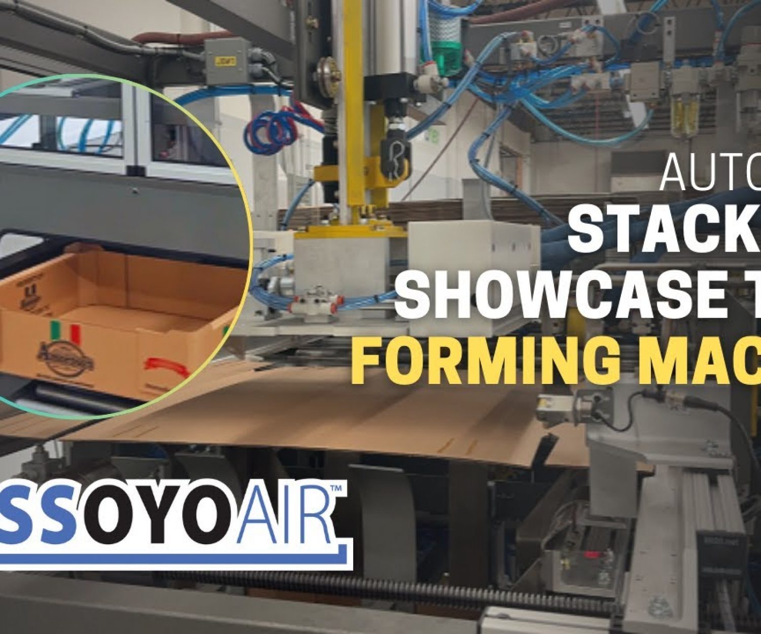 VassoyoAir Tray Forming Machine for Trays with Reinforced Corners for High Stacking Strength