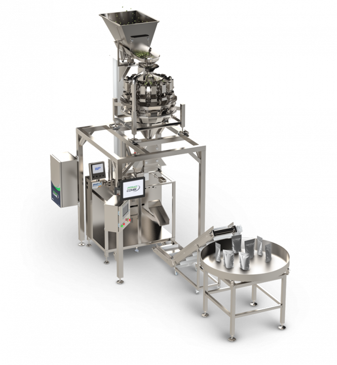 Mylar pouch filling machine for cannabis edibles